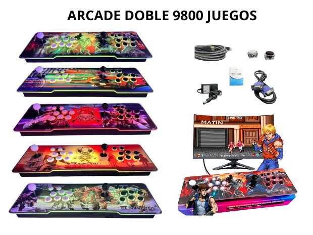 &u+ ARCADE DOBLE + MULTICONSOLA + 9800 JUEGOS + LUCES